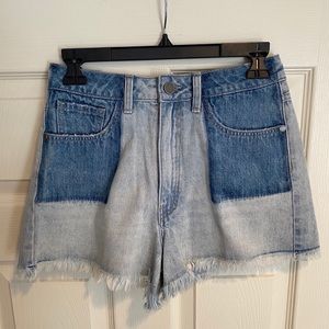 Kendall + Kylie Two-Tone Denim Shorts